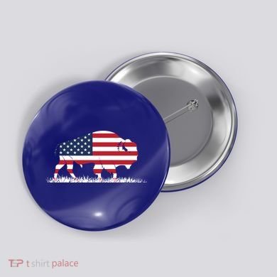Usa Flag American Buffalo Cool Gift Button