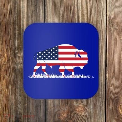 Usa Flag American Buffalo Cool Gift Coaster