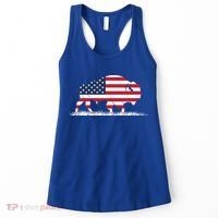 Usa Flag American Buffalo Cool Gift Women's Tank Top thumb 0