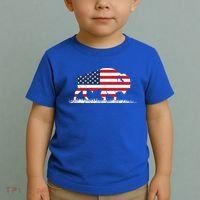 Usa Flag American Buffalo Cool Gift Toddler T-Shirt thumb 2