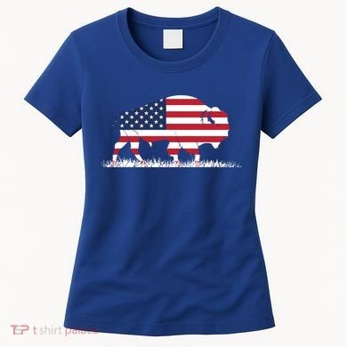 Usa Flag American Buffalo Cool Gift Women's T-Shirt