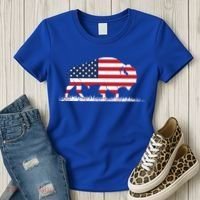 Usa Flag American Buffalo Cool Gift Women's T-Shirt thumb 3