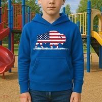 Usa Flag American Buffalo Cool Gift Kids Hoodie thumb 2