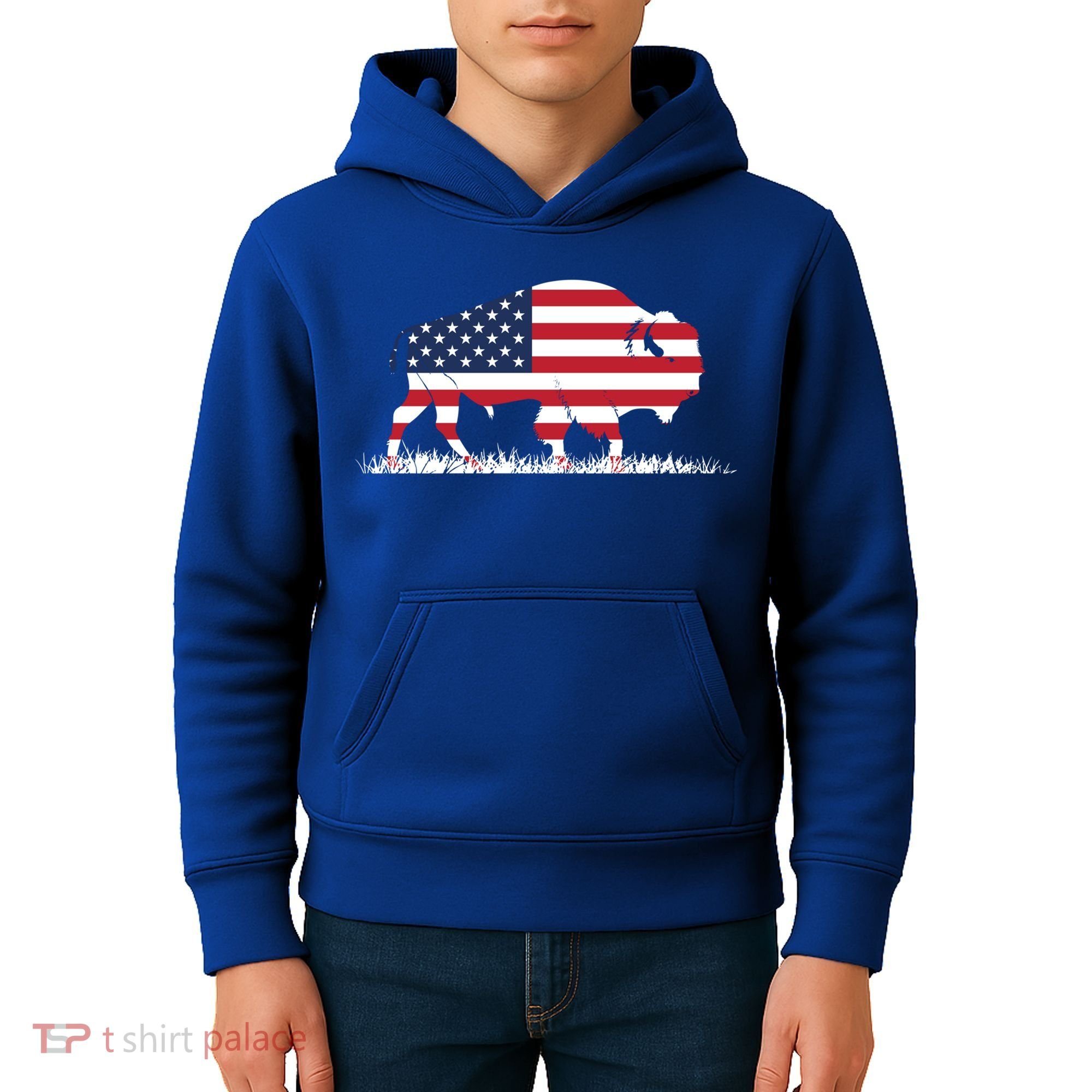 Usa Flag American Buffalo Cool Gift Kids Hoodie