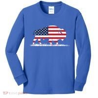 Usa Flag American Buffalo Cool Gift Kids Long Sleeve Shirt thumb 0