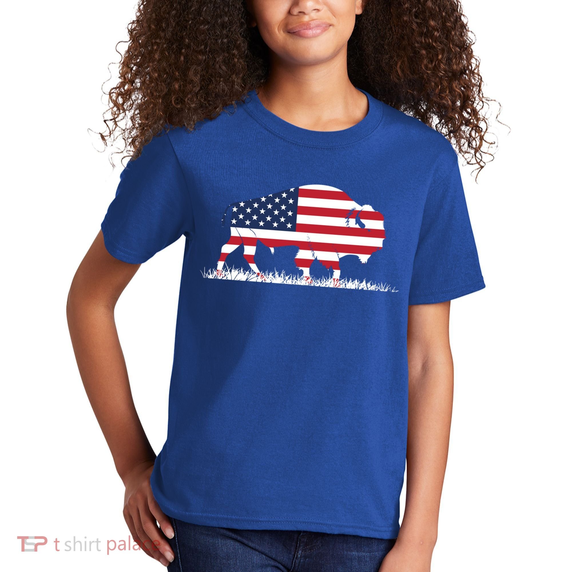 Usa Flag American Buffalo Cool Gift Kids T-Shirt