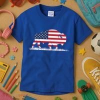 Usa Flag American Buffalo Cool Gift Kids T-Shirt thumb 3