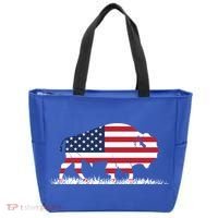 Usa Flag American Buffalo Cool Gift Tote Bag thumb 0