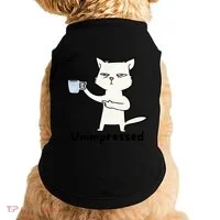 Unimpressed Funny Angry Cat Coffee Doggie Tank thumb 0