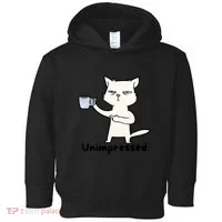 Unimpressed Funny Angry Cat Coffee Toddler Hoodie thumb 0
