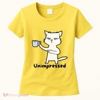 Unimpressed Funny Angry Cat Coffee Women's T-Shirt thumb 0