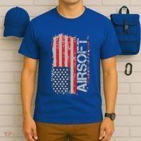 Usa Flag Airsoft Shooting Sports Gun T-Shirt thumb 6