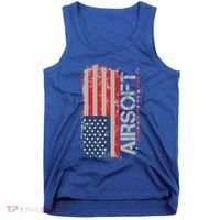 Usa Flag Airsoft Shooting Sports Gun Tank Top thumb 0