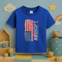 Usa Flag Airsoft Shooting Sports Gun Toddler T-Shirt thumb 3