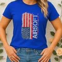 Usa Flag Airsoft Shooting Sports Gun Women's T-Shirt thumb 2