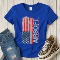 Usa Flag Airsoft Shooting Sports Gun Women's T-Shirt thumb 3