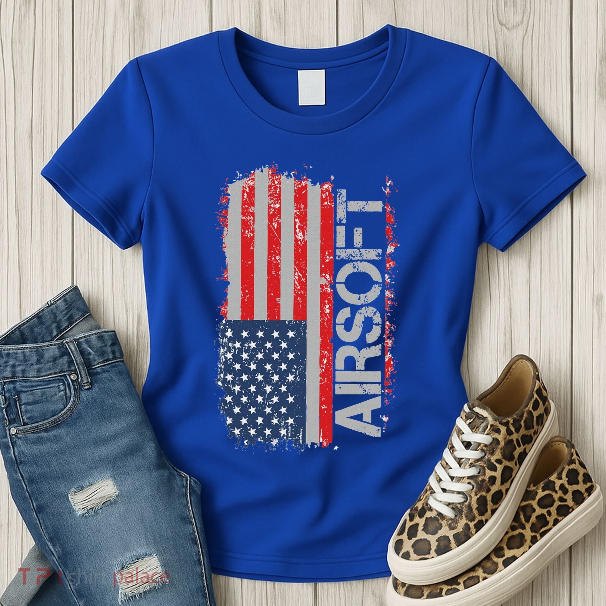 Usa Flag Airsoft Shooting Sports Gun Women's T-Shirt