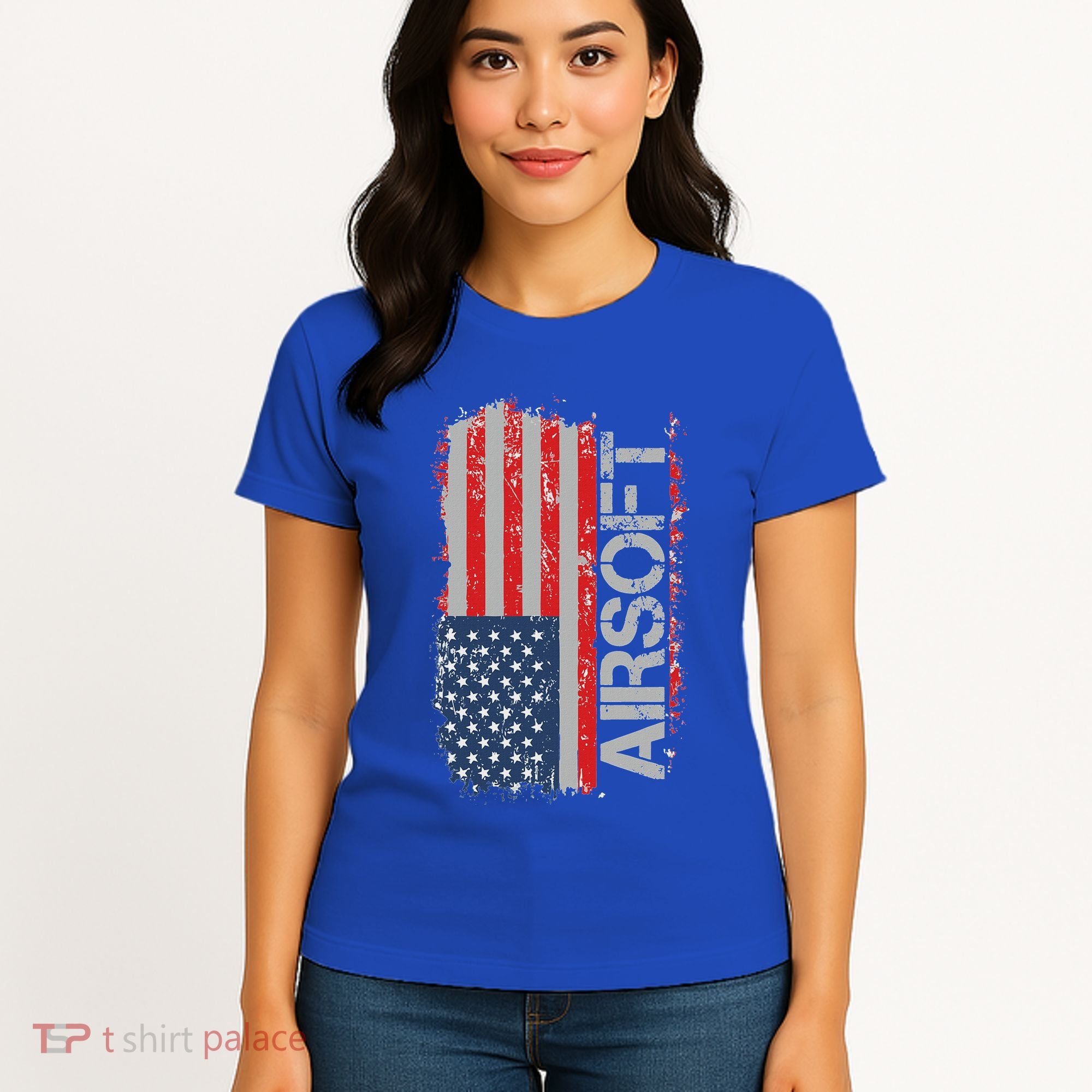 Usa Flag Airsoft Shooting Sports Gun Women's T-Shirt