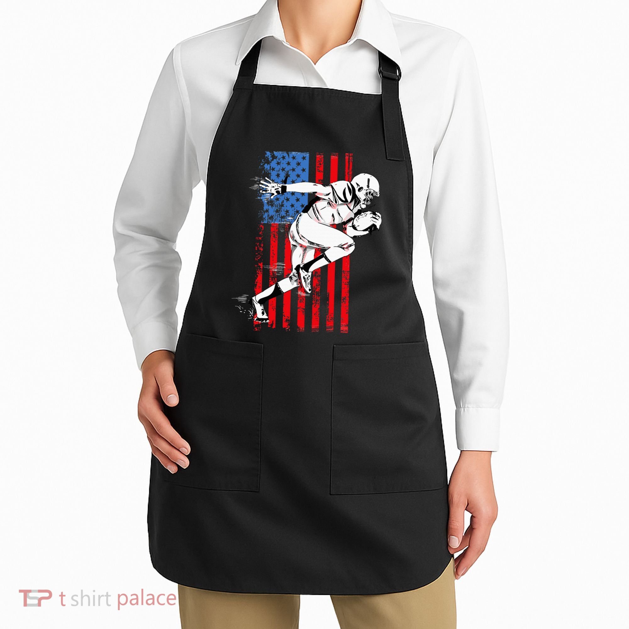 Us Flag American Football Player Apron