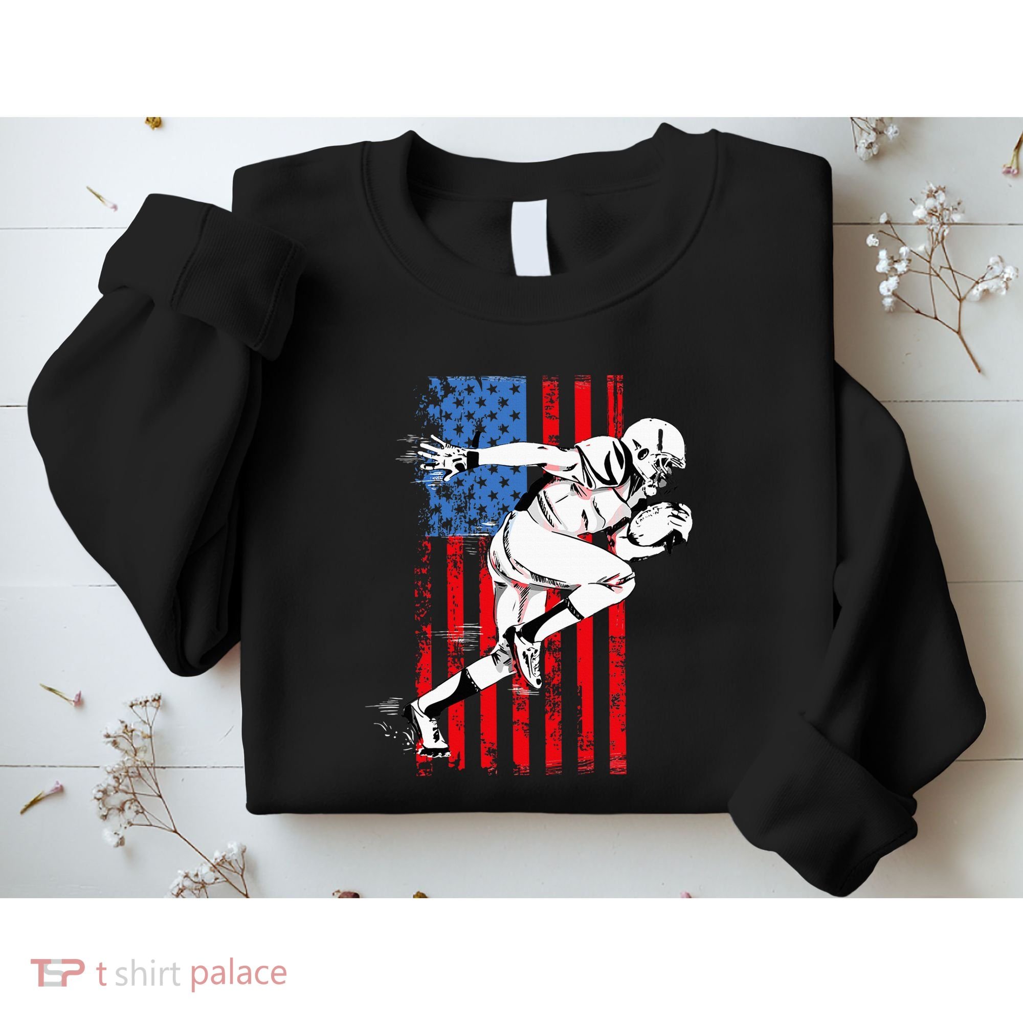 Us Flag American Football Player Sweatshirt