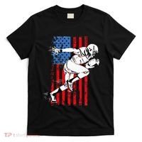 Us Flag American Football Player T-Shirt thumb 0