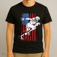 Us Flag American Football Player T-Shirt thumb 3