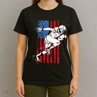 Us Flag American Football Player T-Shirt thumb 4