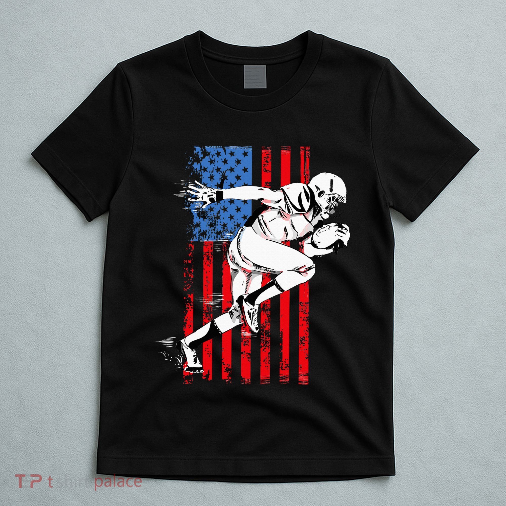 Us Flag American Football Player T-Shirt