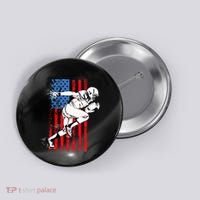 Us Flag American Football Player Button thumb 0