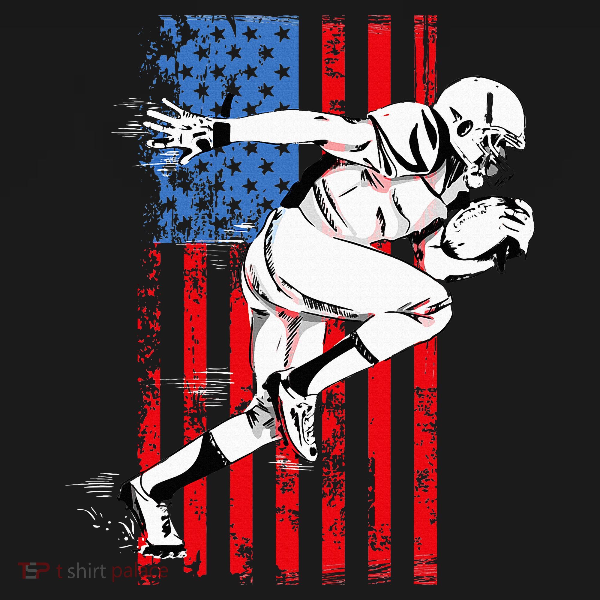 Us Flag American Football Player Women's Hoodie