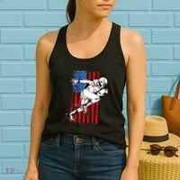 Us Flag American Football Player Women's Tank Top thumb 2