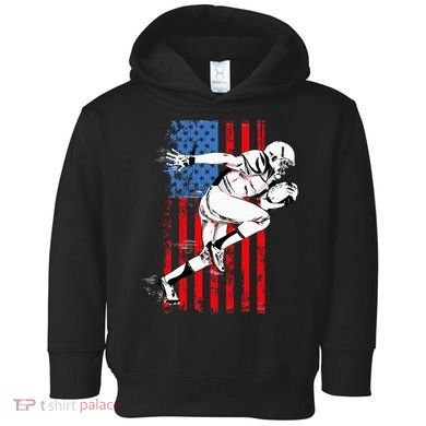 Us Flag American Football Player Toddler Hoodie
