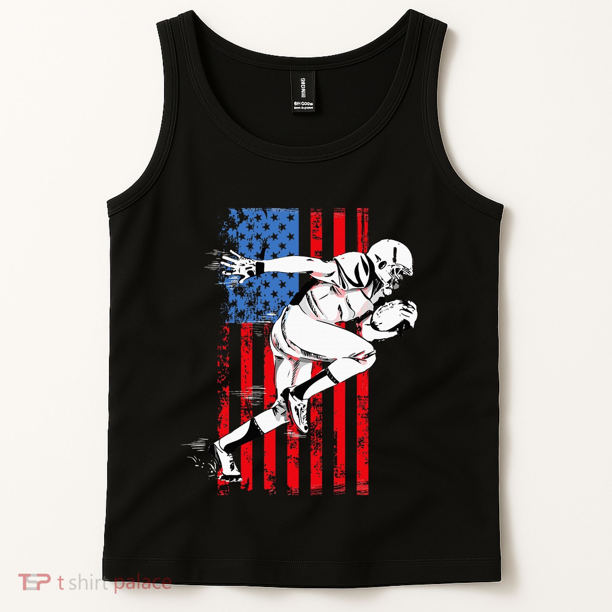 Us Flag American Football Player Tank Top