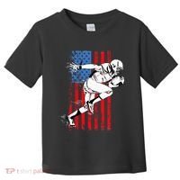 Us Flag American Football Player Toddler T-Shirt thumb 0