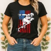 Us Flag American Football Player Women's T-Shirt thumb 2