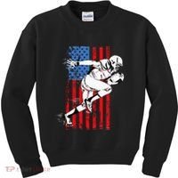 Us Flag American Football Player Kids Sweatshirt thumb 0
