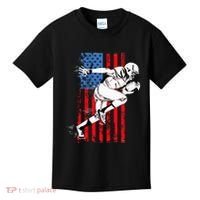 Us Flag American Football Player Kids T-Shirt thumb 0