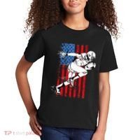 Us Flag American Football Player Kids T-Shirt thumb 2