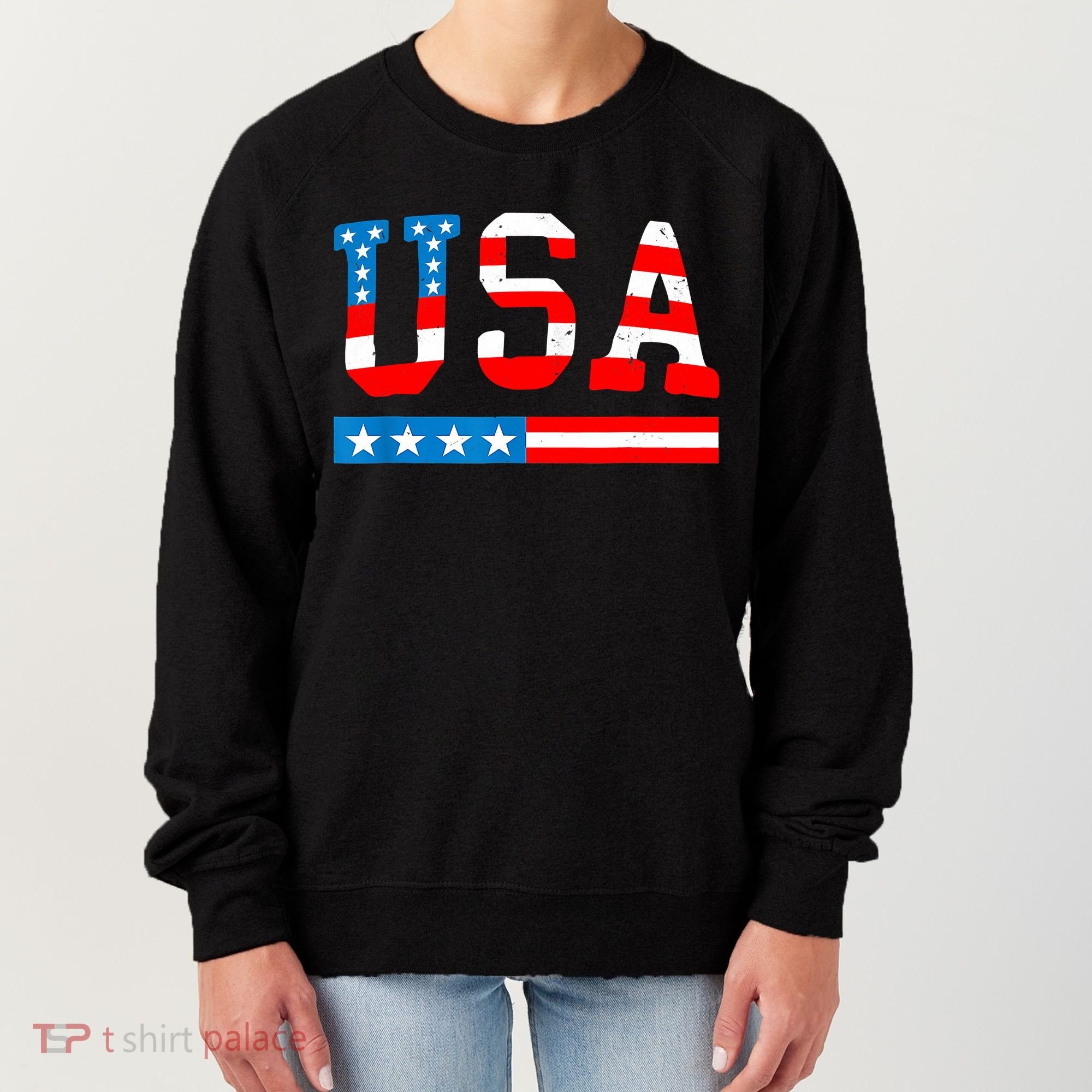 USA Flag American Funny 4th Of July Merica Women's Sweatshirt