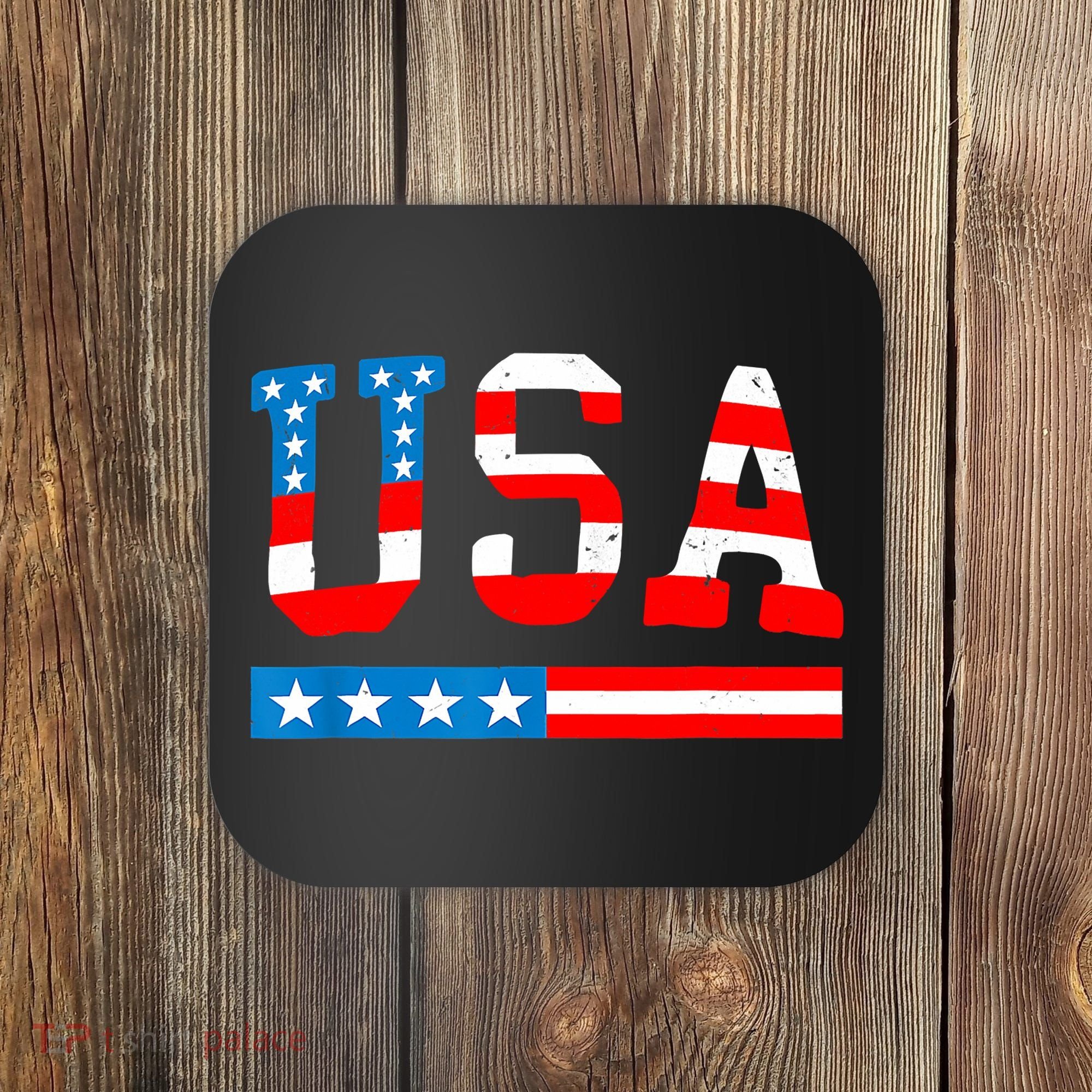 USA Flag American Funny 4th Of July Merica Coaster