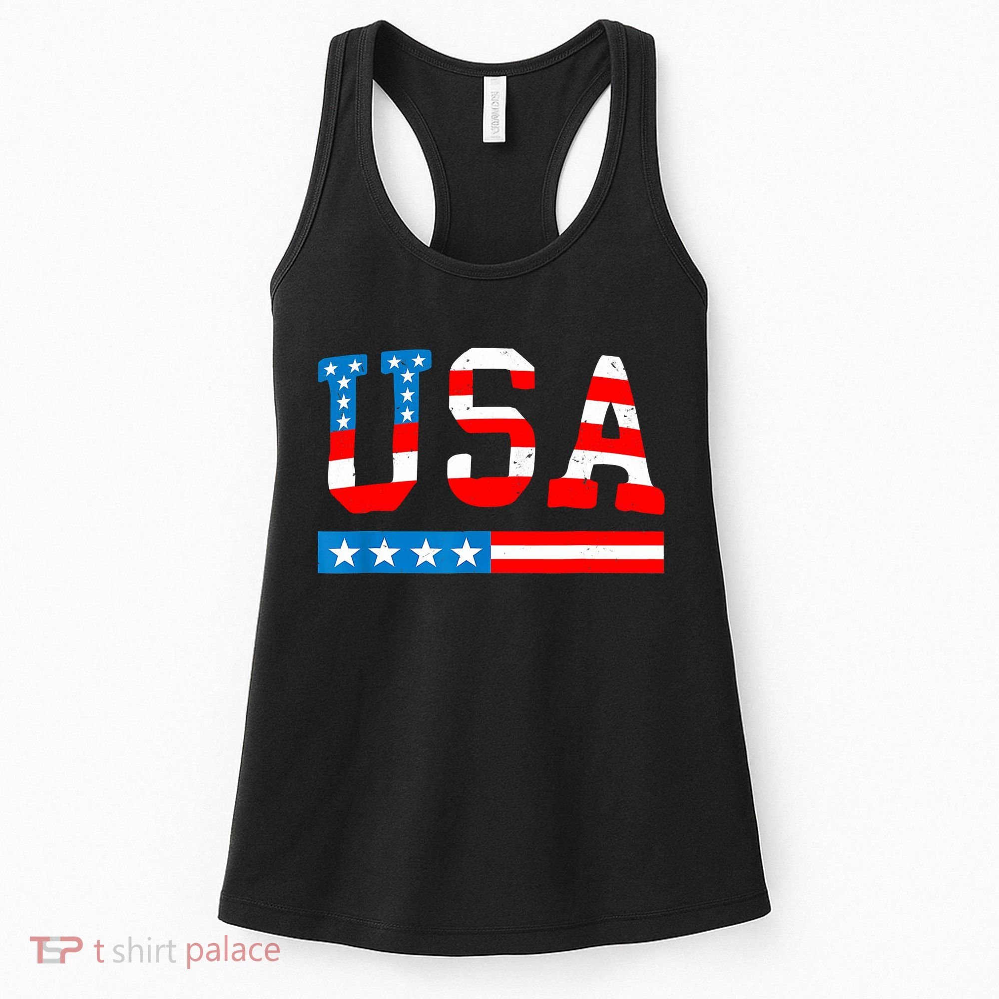 USA Flag American Funny 4th Of July Merica Women's Tank Top