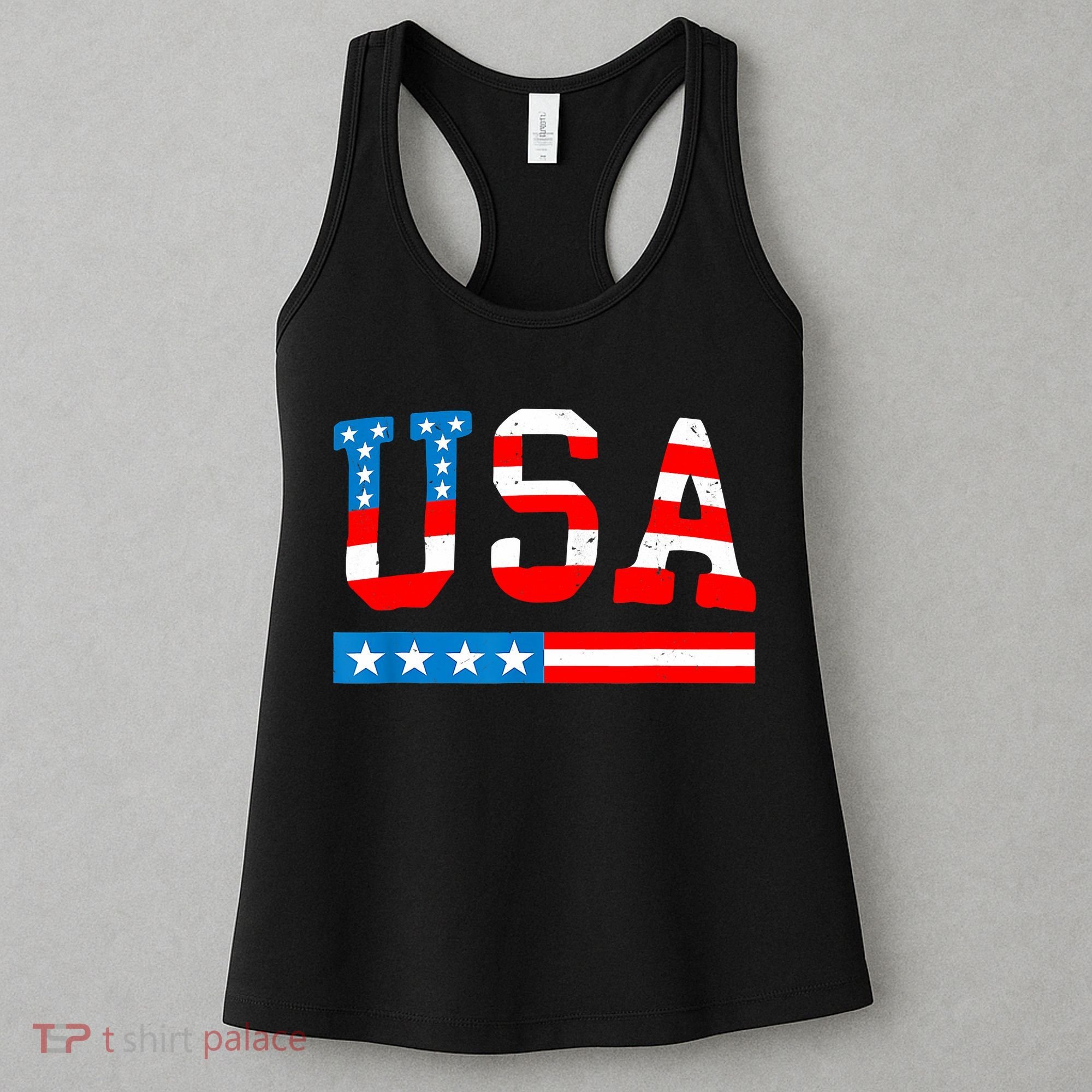 USA Flag American Funny 4th Of July Merica Women's Tank Top