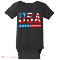USA Flag American Funny 4th Of July Merica Baby Bodysuit thumb 0