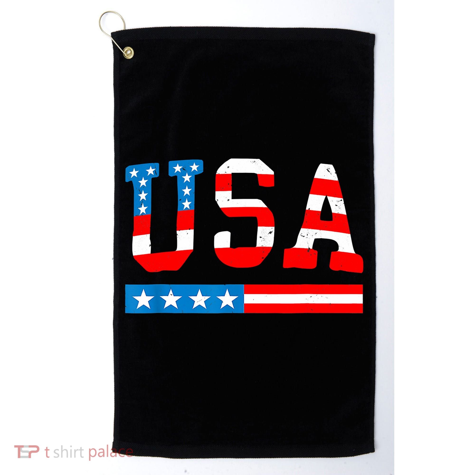 USA Flag American Funny 4th Of July Merica Golf Towel