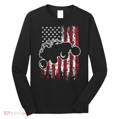 US Flag ATV Side By Side Rider UTV July 4th Offroad Riding Long Sleeve Shirt