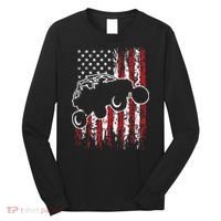 US Flag ATV Side By Side Rider UTV July 4th Offroad Riding Long Sleeve Shirt thumb 0