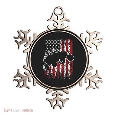 US Flag ATV Side By Side Rider UTV July 4th Offroad Riding Ornament