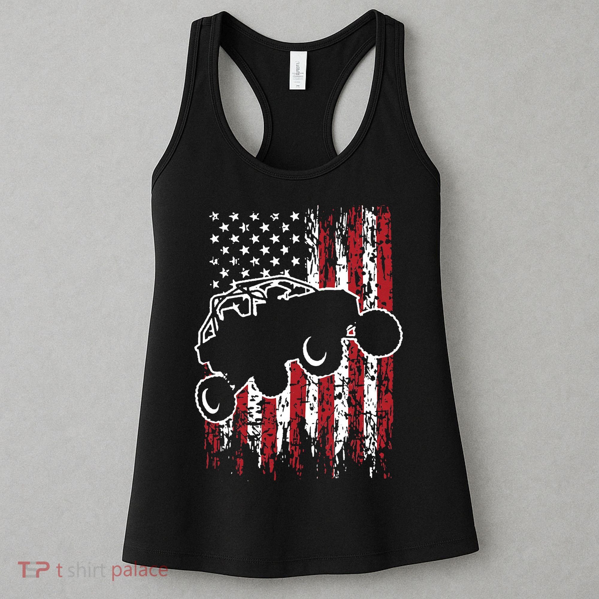 US Flag ATV Side By Side Rider UTV July 4th Offroad Riding Women's Tank Top