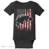 US Flag ATV Side By Side Rider UTV July 4th Offroad Riding Baby Bodysuit thumb 0