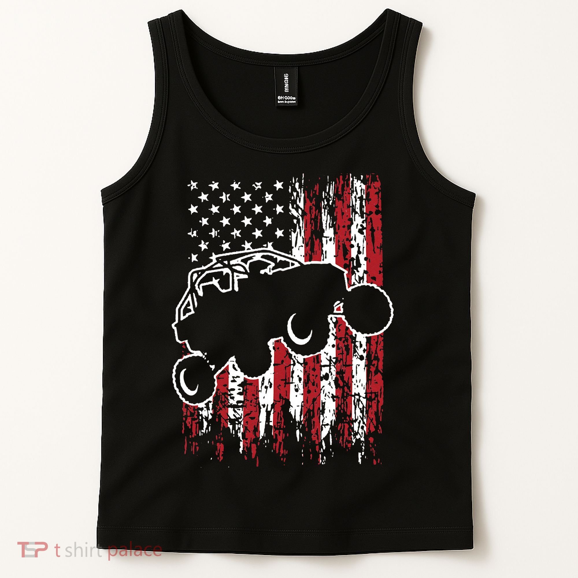 US Flag ATV Side By Side Rider UTV July 4th Offroad Riding Tank Top